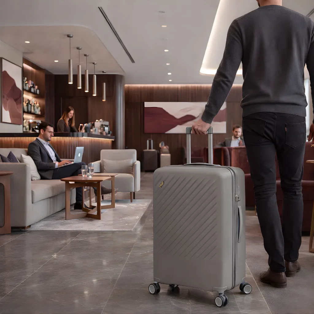Куфар Grand Elite X в хотелско фоайе