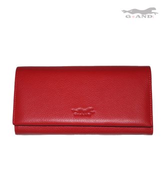 Дамски портфейл от кожа в червено 52421