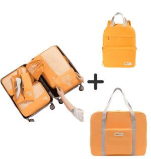 Промо пакет органайзери Delux+раница+сак в жълто