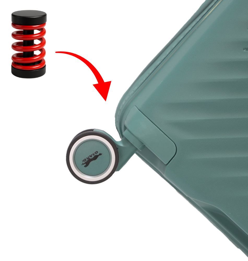 Куфар Grand Elite X 1616 полипропилен комплект зелен - Image 5