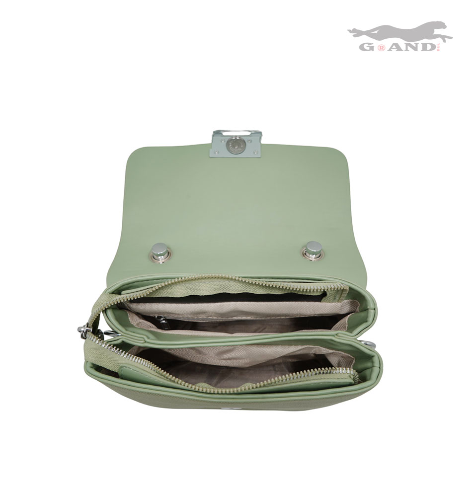 Дамска чанта Hélora – Зелена с шал - Image 4