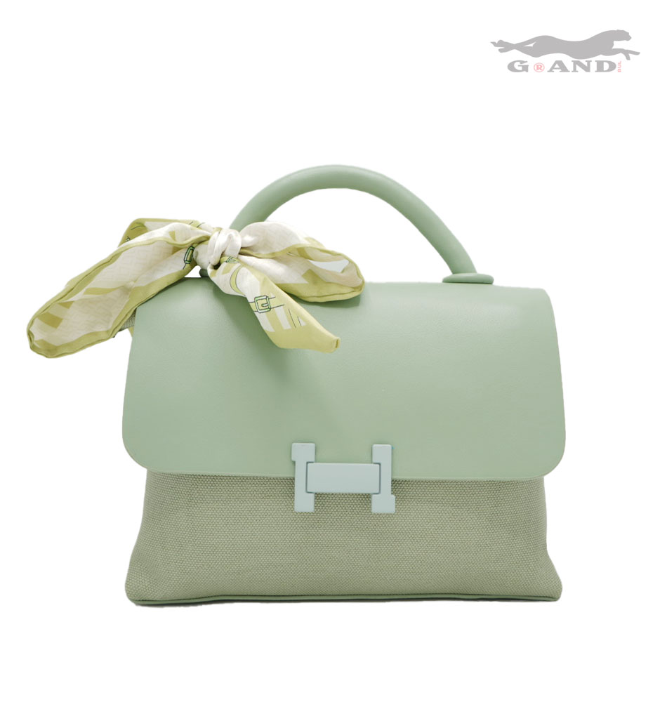 Дамска чанта Hélora – Зелена с шал