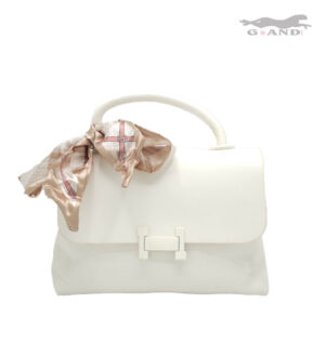 Дамска чанта Hélora – Бяла с шал