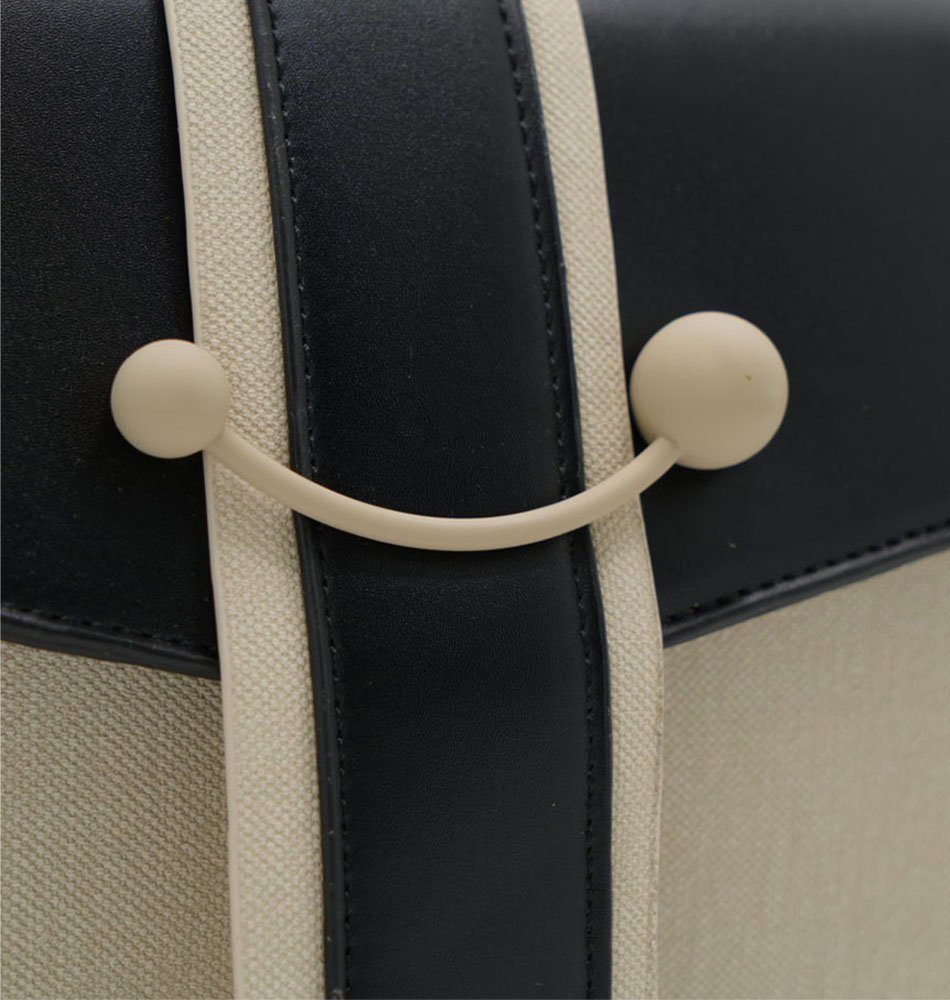 Дамска чанта Monéa в черно-бежово - Image 4