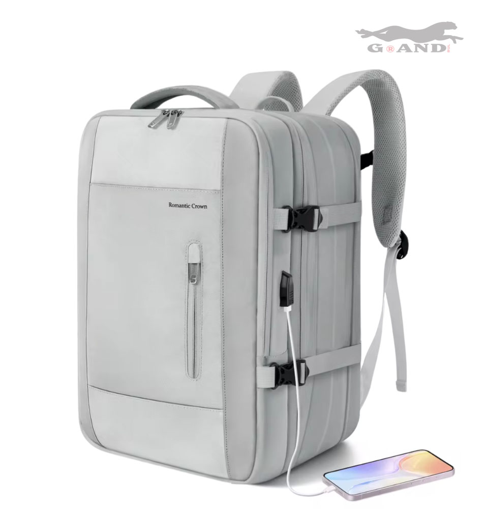 Раница за пътуване Romantic Crown 45x32x12-22см в сиво