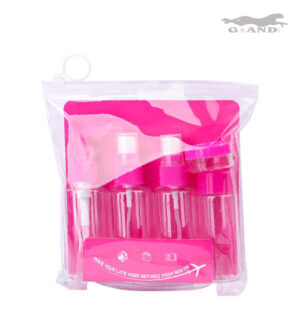 Комплект пътнически бутилки 5 части за ръчен багаж цикламени