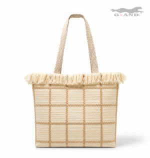 Голяма плажна чанта Riviera Fringe екрю