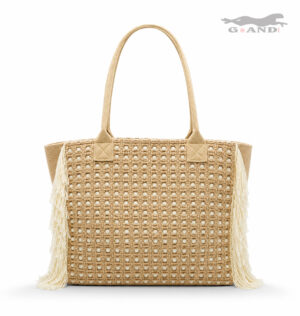 Голяма плажна чанта Sand Mosaic Mesh бежова