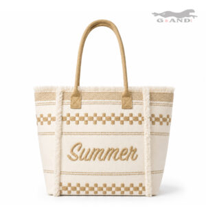 Голяма плажна чанта Summer бежова