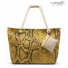 Плажна чанта Snake Leather с портмоне жълта