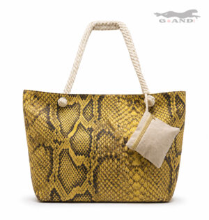 Плажна чанта Snake Leather с портмоне жълта