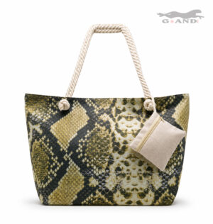 Плажна чанта Snake Leather с портмоне зелена