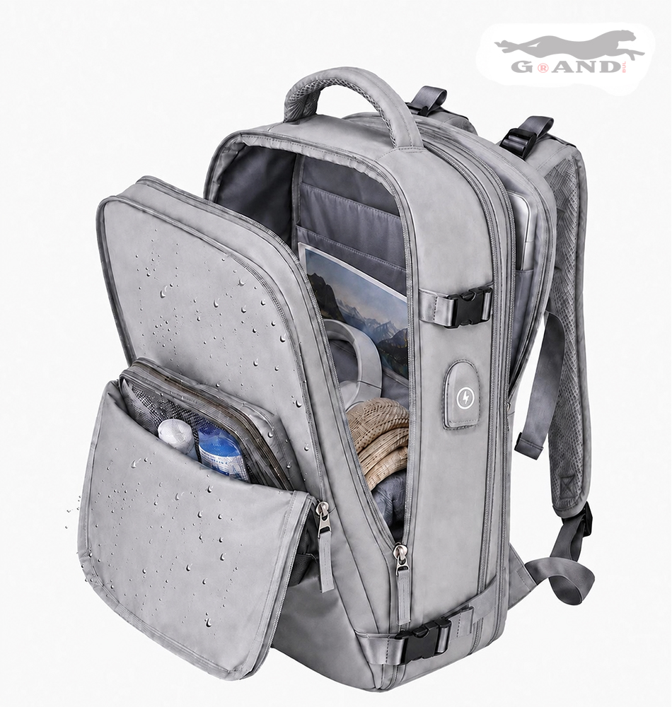 Раница за ръчен багаж Rovaris 40x30x20-30 Сива - Image 3