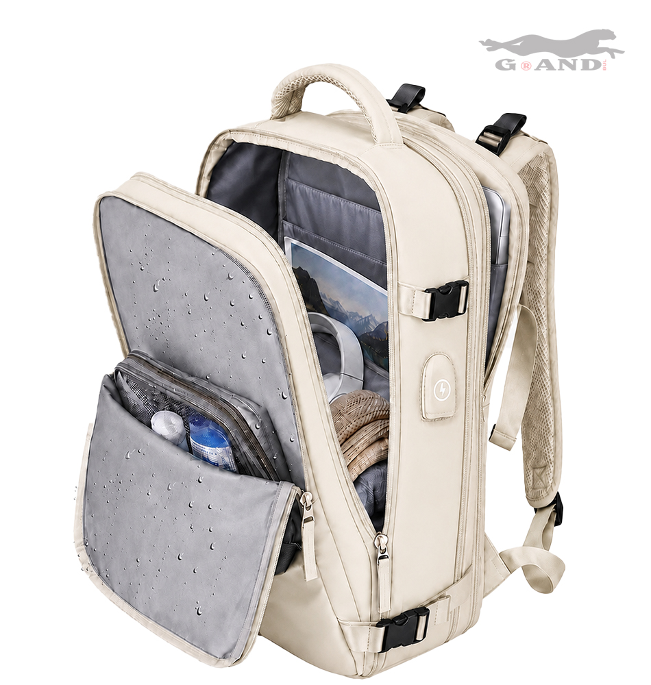 Раница за ръчен багаж Rovaris 40x30x20-30 Бежова - Image 3