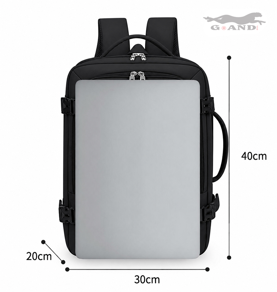 Раница за ръчен багаж Grand Dash 40x30x14–20 – Черна - Image 5
