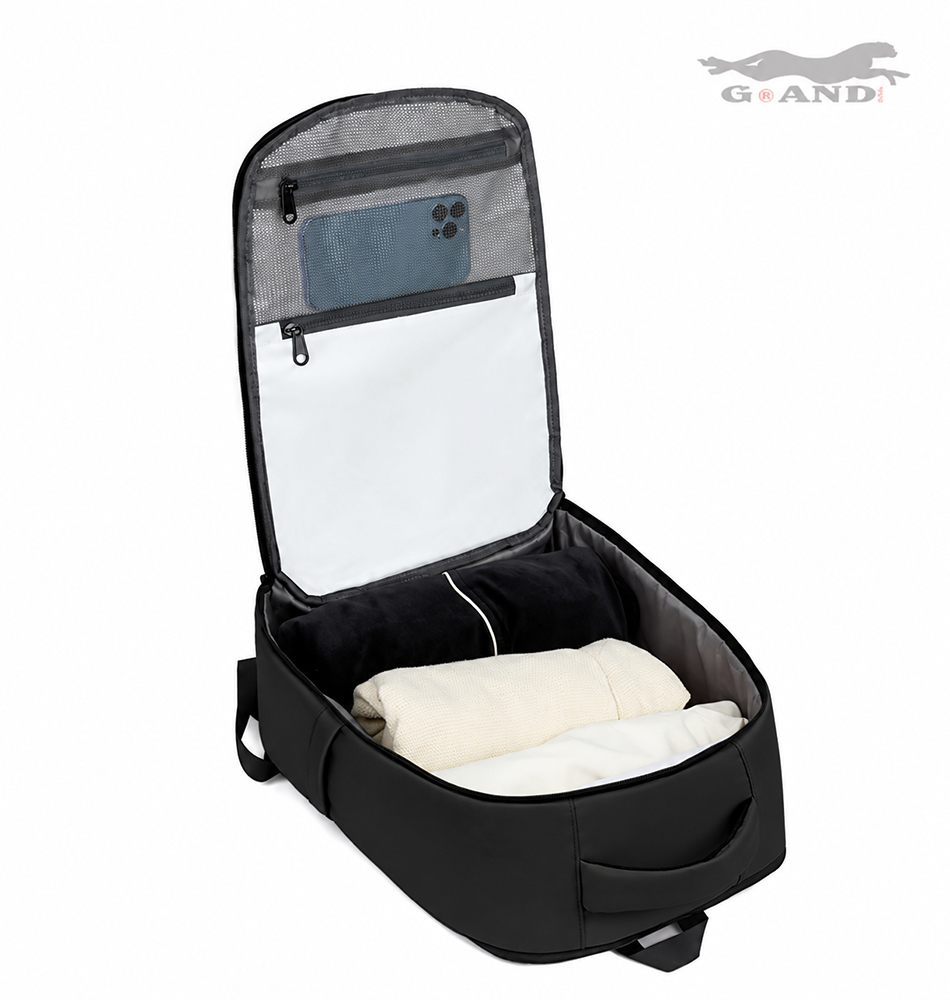 Голяма раница Grand Vectra 45x30x15–23 с органайзер – Черна - Image 4