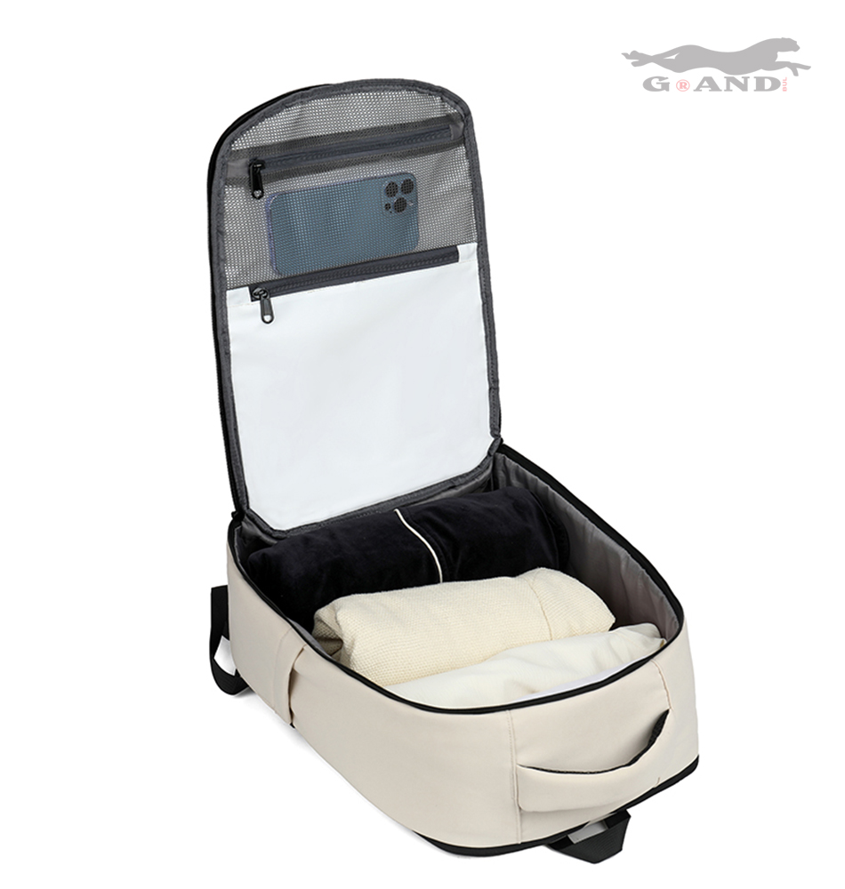 Голяма раница Grand Vectra 45x30x15–23 с органайзер – Бежова - Image 4