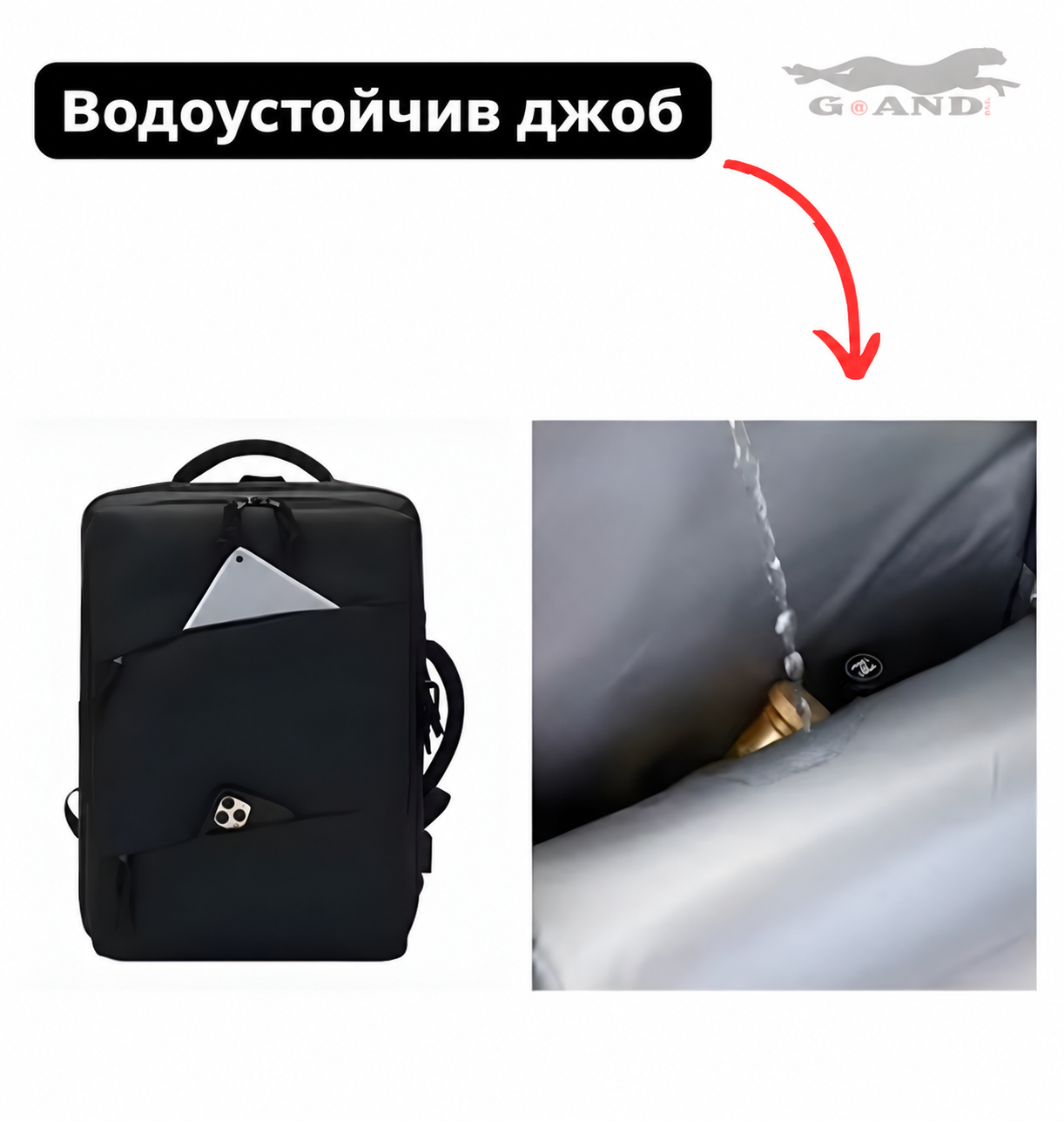 Раница за ръчен багаж Grand AirFlow 1177 40x30x20 в черно - Image 3